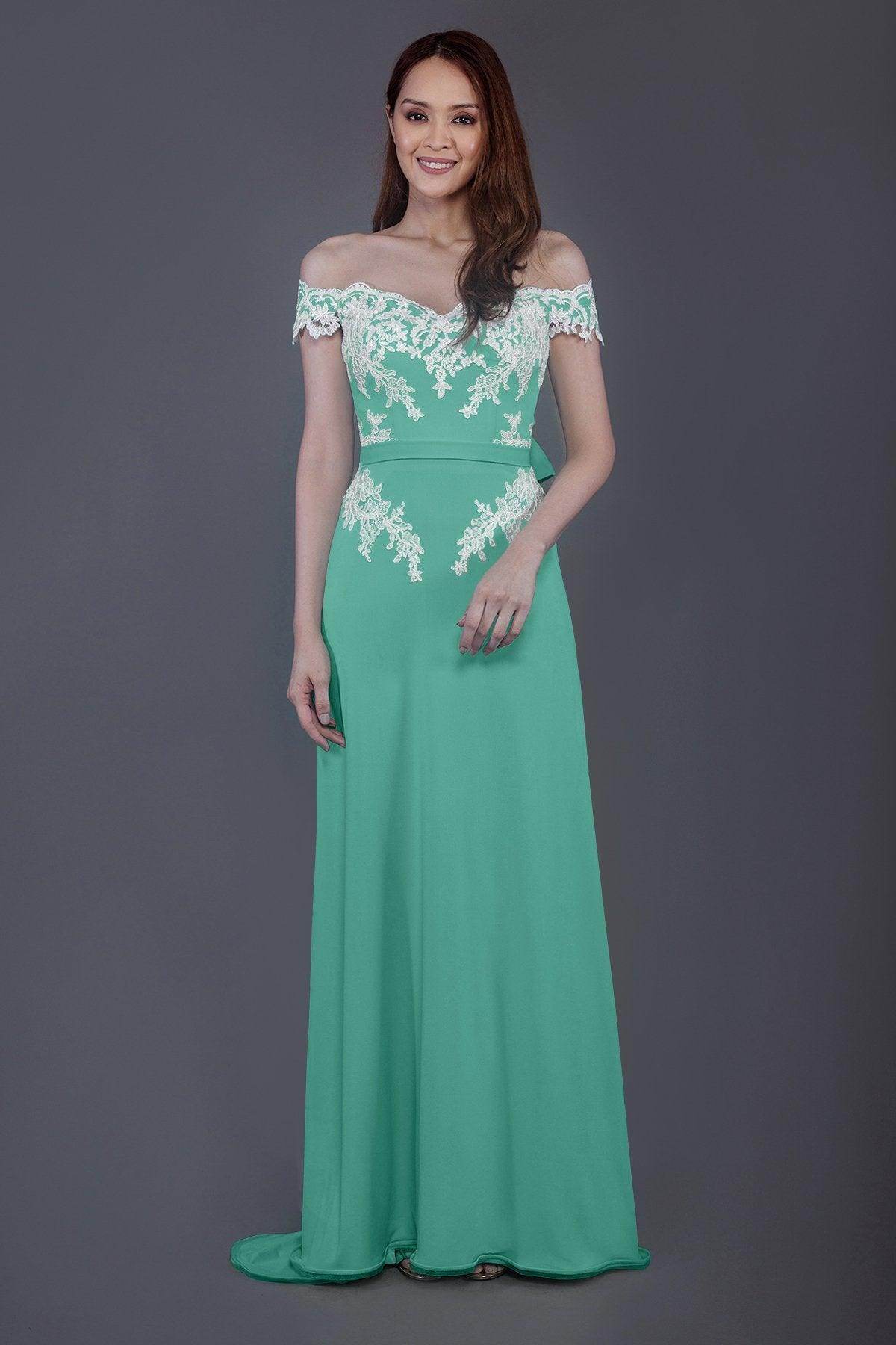 Sheath Sweep Train Knitted Fabric Bridesmaid Dress PR3561 - COCOMELODY